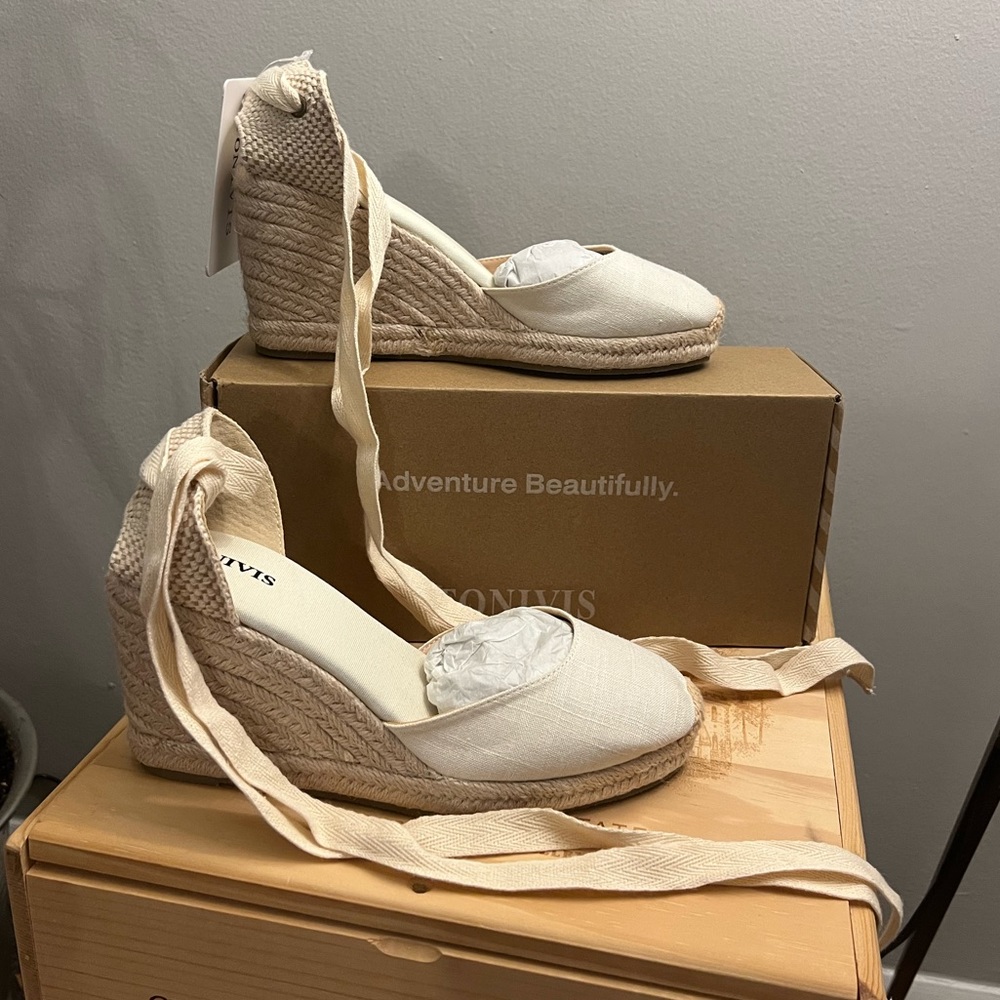 Women’s Platform Wedges Espadrilles, 3" Wedge, Soft Ankle-Tie Strap, Closed Toe